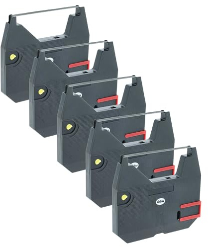vhbw 5 x färgband bläckband passar för nålskrivare Panasonic KXR20, KXR200, KXR24, KXR250, KXR30, KXR300, KXR305, KXR315, KXR320, KXR330