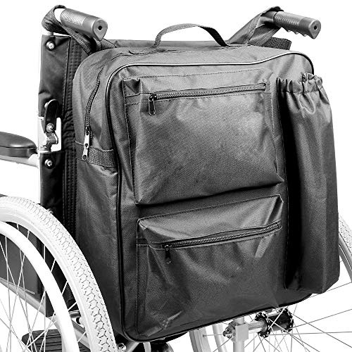 Pukkr Wheelchair Bag – Waterproof 48x40x14cm Mobility Scooter Backpack with Padded Lining, Multiple Pockets & Universal Clip Straps