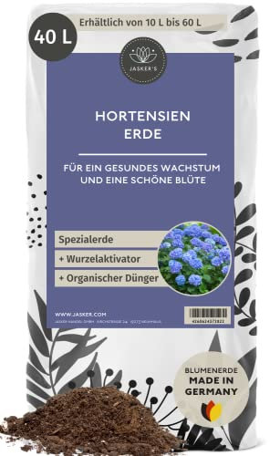 Hortensienerde Blau 40 L | Perfekte Blumenerde Für Blaue Und Lilafarbene Hortensien | Pflanzenerde mit Wurzelaktivator & Dünger | Nährstoffreich & In Deutschland Abgefüllt