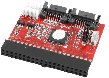 Ruilogod Dos forma paralela IDE 40P al adaptador de disco duro Serial ATA SATA para la unidad host