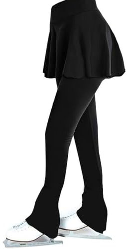 LIUHUO Eiskunstlauf Hakama Mädchen Schwarz Leggings Wettbewerb Training Kleidung