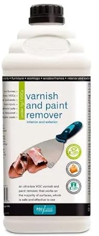 Polyvine Varnish and Paint Remover – Interior & Exterior Non Toxic Paint Remover & Varnish Stripper – Household Eco Safe Removal of Multiple Layers from Masonry, Brick, Wood, Furniture & More - 2L