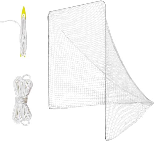 Filet de but de crosse robuste de 5 mm, 1,8 x 1,8 x 2,1 m, avec 1 outil d'installation de couleur aléatoire et 1 filet de lacrosse de rechange pour pratique de crosse, compétition de garage, aire de