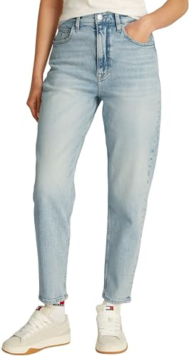 Tommy Jeans Donna Jeans Mom Jean Tapered Vita Alta, Blu (Denim Ultra Light), 32W/25L