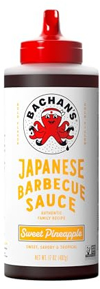 Bachan's Japanese Barbecue Sauce - Sweet Pineapple, 16.5 Oz Bottle, Cold-Filled, Non GMO, No Preservatives, BPA free - Sweet BBQ Sauce for Wings, Chicken, Beef, Pork, Seafood, Noodle Recipes