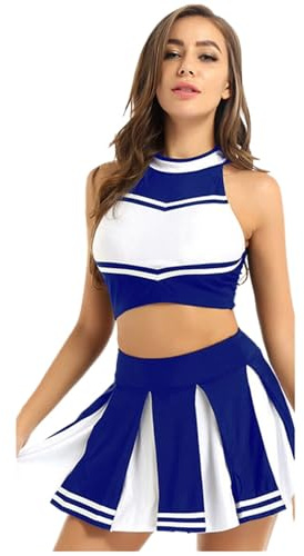 Cheerleader Kostüm Damen Uniform Rock Sexy Elegant Outfit Karneval Halloween 2PC