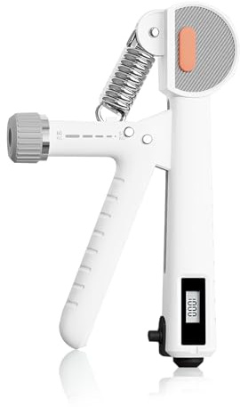 Flintronic Hand Grip Musculation, Entraîneur de Doigts Réglable 5-60kg, Entraînement de Musculation Avant Bras, Hand Grip avec Compteur, Résistance Réglable, pour Musculation Main