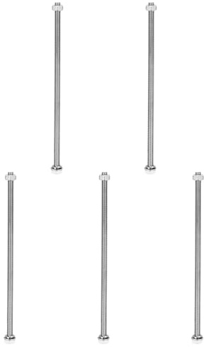 sourcing map M6 x 180mm 304 Stainless Steel Hex Head Screws Bolts, Nuts, Flat & Lock Washers Assortment Kit, Fully Threaded, Bright Finish for Home, Electronic, Machine, 5 Sets