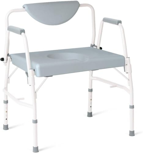 Dr. Dunley Bariatric Drop-Arm Commode – Heavy-Duty Steel Toilet Chair for Disabled & Elderly, 1,000 lb Capacity