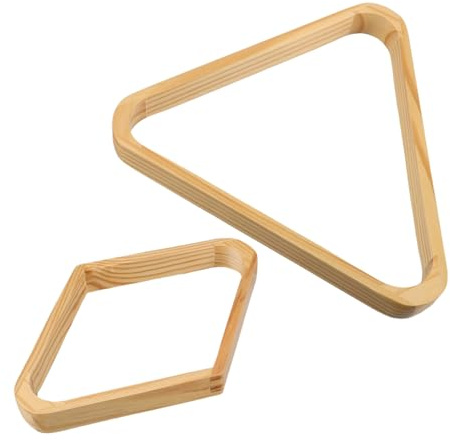 ROMISBABA 2 Piezas Triángulos de Billar de Madera Maciza Bastidores Estables para Bolas Accesorios para Mesa de Pool Marco Profesional para Preciso y Transporte Fácil