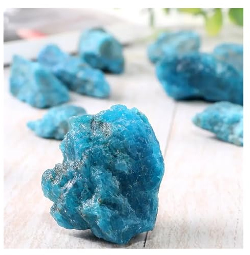 RNUMLIGH 150 g 1 Bolsa de Grava de Cristal de apatita Azul en Bruto for decoración de Habitaciones