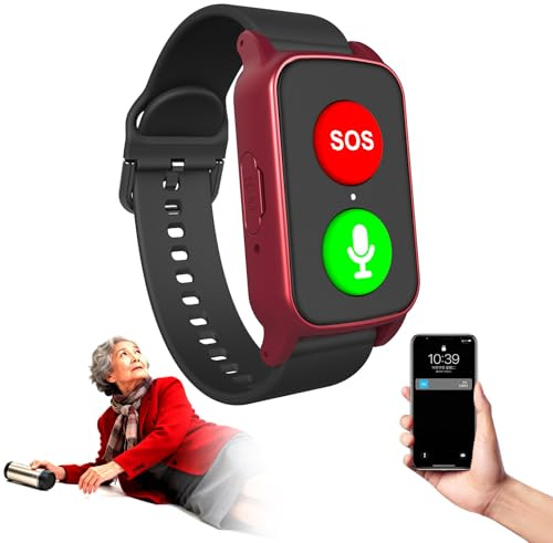 Reloj Inteligente GPS Localizador Personas Mayores con Detección De Caídascon Botón De Llamada De Emergencia Botón, Waterproof Detector Caída, Monitoreo De La Salud Red