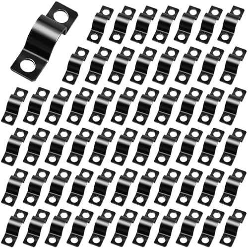 60 Pièces Colliers de Serrage en U 6mm Colliers de Serrage Métallique Clips | Câble 2 Trous colliers de serrage en U, pour Fixation de Tuyau Câble Tuyaux d'eau Installation