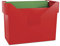 DONAU 7422001PL-04 Hängemappenbox mit 5 Hängemappen Free/ Hängeregister aus Bruchsicherem Kunststoff/ Praktische File Box für Ordner Mappen A4/ Farbe: Rot