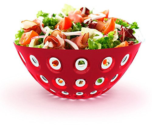 Guzzini Insalatiera acrilico, stile Murano Design italiano rosso