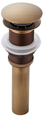 Weare Home Bonde de Lavabo Pop-up Universel Antique, Retro Bouchon Lavabo Salle de Bain Anti-Blocage, Résistant à la Corrosion, Bonde de Vidage en Laiton