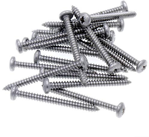 No.12 x 2 (5.5mm x 50mm) Pozi Pan Self-Tapping Screw - Stainless Steel (A2) (Pack of 20)