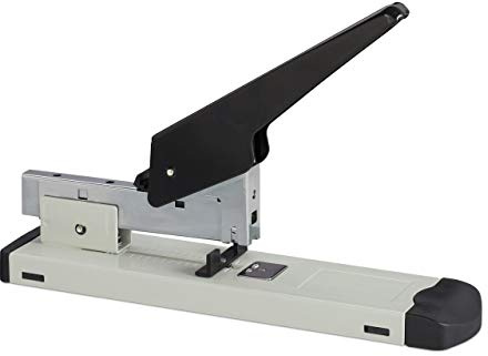 Relaxdays 4 pinzatrici professionali, 100 fogli, per 24/6 graffette, fino a 70 mm di profondità, grande cucitrice, colore grigio