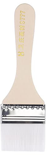 sourcing map 6 Peinture Pinceau 2 Largeur Doux Nylon Soies avec Bois Manche pour Mur Armoires Clôtures Blanc