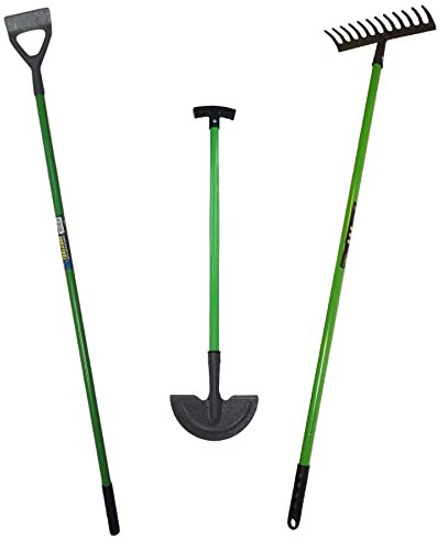 AB Tools Garden Draw Hoe + Rake + Grass Lawn Border Edger Edging Gardening Trimmer