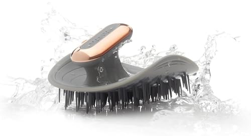 Manta Masajeador de pulso para cabello, cabeza y cuero cabelludo, cepillo de champú y exfoliante de cuero cabelludo seco, cepillo de pelo de rotura mínima, cepillo de pelo de ducha 100% impermeable