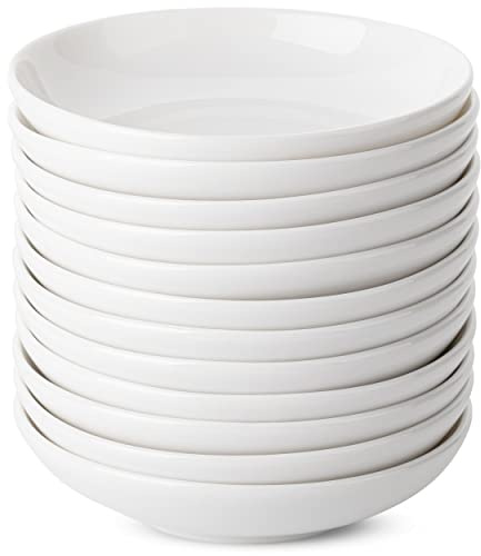 Brew To A Tea - Ceramic Porcelain Dipping Bowls, 3 Oz, Set of 12, White, Modern Style, Round Shape, Classic Theme, Oven Safe, Microwave & Dishwasher Safe
