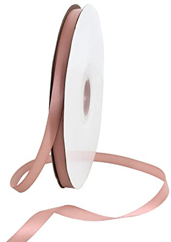 TONIFUL Satinband Roségold 10mm, 91 Meters Dekoration Geschenkband Fein Schleifenband, Stoffband für Hochzeit, Taufe und Geburtstag Geschenke Der Valentinstag Verpackung von Geschenken