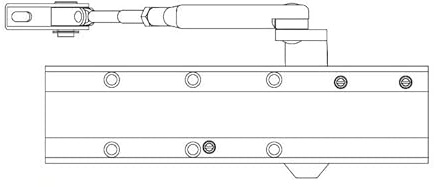 Ferme-porte pignon crémaillère - Bras compas F2 à 5 Blanc SEVAX - ESV7183B