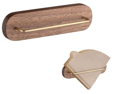 VANDROOP Coffee Filter Holder, Cone Coffee Filter Holder Storage, Coffee Filter Stand for Coffee Filters Size #01 and #02 (B Walnut)