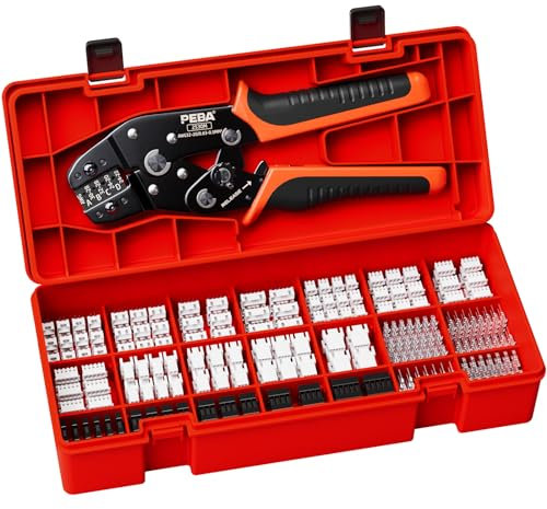 PEBA Set di Pinze Crimpatrici per D upont 2,54 mm Connettori/JST-XH 2,5mm Connettori, Pinza Crimpatrice 0,03-0,5 mm² per D upont 2.54mm,JST-XH/SM/SYP/PH/VH 3,96 mm Connettori, Molex, AMP EI, ecc.