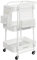 SONGMICS Rollwagen, Küchenwagen, 3 Metallgitterablagen, Servierwagen, 2 abnehmbare Lochplatten, 2 Hängekörbe, 4 Haken, für Büro, Küche, Wohnzimmer, Badezimmer, wolkenweiß LRC037W01