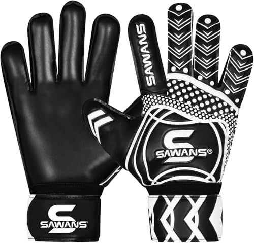 SAWANS Gants de Gardien de But Équipement d'entraînement de Football pour Enfants Garçons Jeunes Adultes Hommes Gants de Gardien Poignées Protection de la Paume Double Couche Respirant