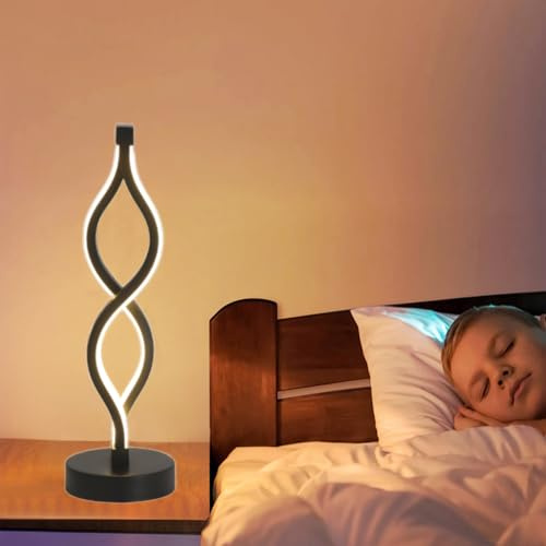 XINYASEE Lámpara de sobremesa LED con luz cambiante de tres colores, luz ambiente lámpara de sobremesa decorativa luz de noche, luz creativa luz de mesita de noche (negro)