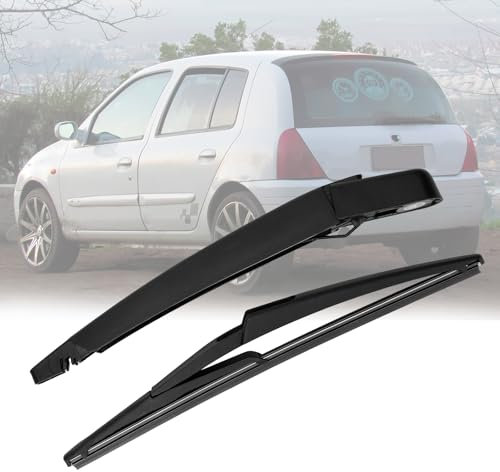 Limpiaparabrisas Trasero de Coche Reemplazo Compatible con Renault Clio MK2 1998-2012, Juego de Brazo y Hoja de Kit de limpiaparabrisas Trasero de Coche Impermeable