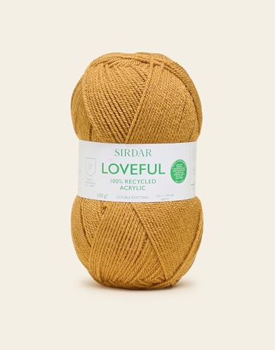 Sirdar Loveful återvunnen akrylgarn, ockra, 100 g