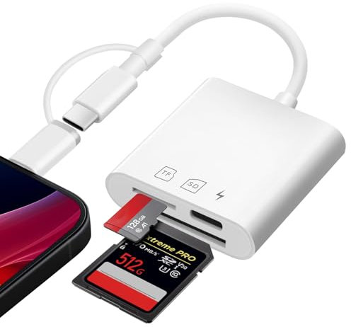 Flintronic Lettore di Schede SD, Adattatore Scheda SD per Phone, Lettore schede SD USB C SD Card Reader, Adattatore per Schede di Memoria per Schede SD/SDHC/SDXC/Micro SD