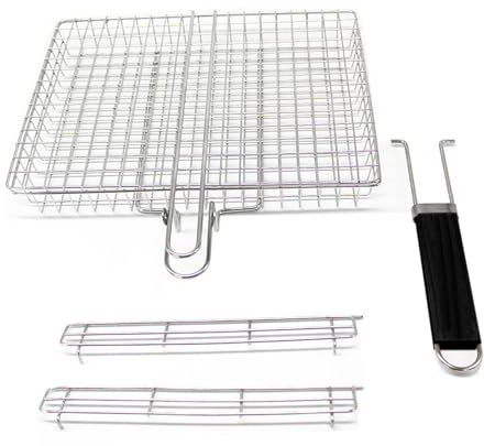 Accessoires de barbecue pour légumes, panier de grillade de légumes, 50 x 20 cm en acier inoxydable pour la cuisson du porc, du bœuf, du brocoli, du steak, du mouton, des pommes de terre, du poisson,