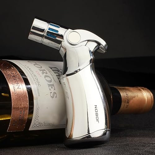 ComboJoy Soplete – Encendedor de butano recargable para ahumador de whisky, barbacoa, crema brulee, cocina, horneado, llama de chorro resistente al viento (butano no incluido)