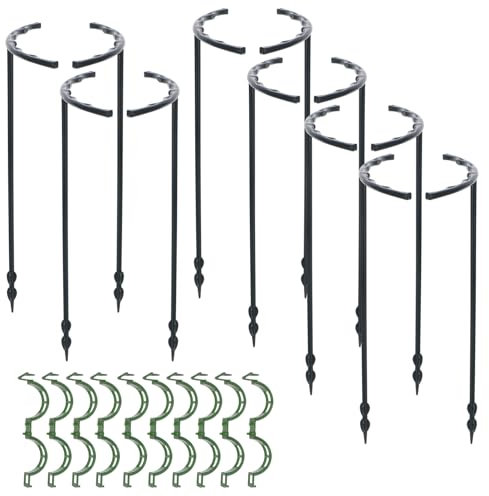Kisangel 1ensemble Support De Plantes avec Clips De Tuteurs Et Clips pour Hortensias Roses Et Plantes Grimpantes Pratique Et Esthétique pour Jardins