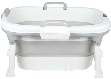 Vasca da bagno pieghevole per bambini, vasca da bagno per bambini, vasca da bagno pieghevole per bambini da 0 a 9 anni, per la doccia, per neonati, per tutta la famiglia, grigia, antiscivolo, per