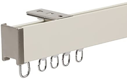 13,1 fot tyst gardin spårsystem vägg/takmontering 1-5 m bred aluminiumskena kit med rullgrå, perfekt för heminredning och fönsterbehandlingar