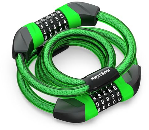 NextSeal E-scooterlås, 12 mm Cykelkabellås, 5-siffrigt Kombinationslås