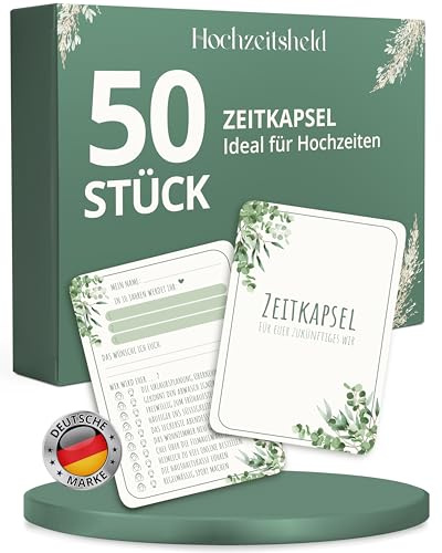 HOCHZEITSHELD Zeitkapsel Hochzeit als Hochzeitsspiele für Gäste - Lustiges Hochzeitsspiel und Gästebeschäftigung zwischen den Programmpunkten - Als Gästebuch Alternative und für emotionale Erinnerung