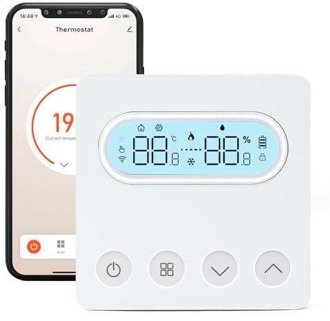 DewinLVD Smart Thermostat, WLAN Thermostat Für Gasboiler Raumthermostat Zigbee Programmierbarer Wandthermostat kompatibel mit Alexa Google Home und der Smart Life Tuya App