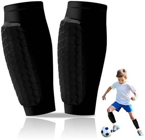 1 Paire Protège Tibia Foot Enfant, Protege Tibia Enfant, Protège-Tibias de Ski Shin Guards, Shin Pads Cover, Respirant et Absorbant Les Chocs, pour Hommes, Femmes (Noir-M)