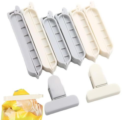 Clip Per Sacchetti Alimentari – PP Confezione Da 8 Clip Di Sigillatura | Sigillatore Ermetico Per Sacchetti Alimenti | Mollette Per Sacchettis Di Snack E Conservazione Al Fresco Per Cucina E Dispensa