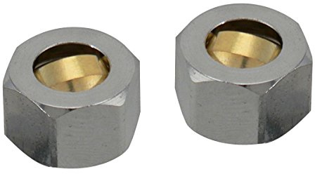 Plumb Pak PP81PC Compression Nut with Ring, 3/8 in Od, Chrome Plated, Color
