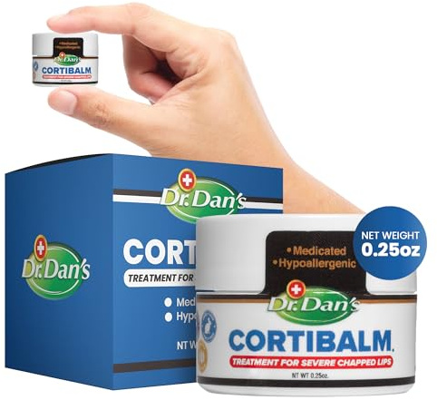 Dr. Dan's Cortibalm Jar - 1 Pack - for Dry Cracked Lips - Healing Lip Balm Jar for Severely Chapped Lips - Designed for Men, Women and Children -