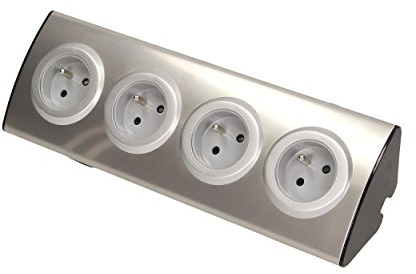 ORNO OR-AE-1340 Möbelsteckdose 4x250V AC, INOX