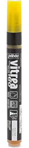 Pebeo Vitrea 160, Glossy Glass Paint Marker - Yellow Sun